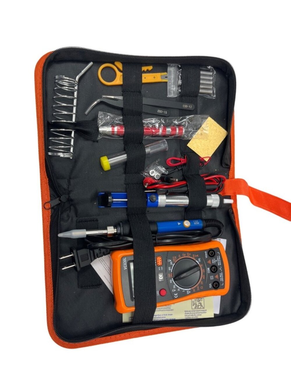 Electronics Repair Kit W/ Multimeter Soldering Tools & Accessories Portable Case